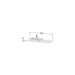 Duravit Happy D.2 Konsole 550x1300x16mm, L, Taupe SM, ohne Konsolenträger, 1 Aussc... DURAVIT-HP031KL8383 4067116022599 (Abb. 1)