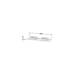 Duravit Happy D.2 Konsole 550x1300x16mm, Weiß Seidenmatt, ohne Konsolenträger, 2 A... DURAVIT-HP032KB3636 4053424872933 (Abb. 1)