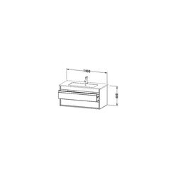 Duravit Ketho Waschtischunterbau wandhäng. 475x1000x480mm, Mattweiß, Griffleiste, ... DURAVIT-KT643001818 4053424446240 (Abb. 1)