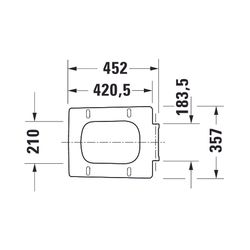 Duravit Design Classics WC-Sitz rechteckig Weiß Hochglanz, 371x63x463mm, ohne Absen... DURAVIT-0021110000 4053424682150 (Abb. 1)