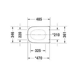 Duravit D-Code WC-Sitz Weiß Hochglanz 361x43x485mm, ohne SoftClose, Edelstahl-Schar... DURAVIT-0060310000 4021534822537 (Abb. 1)