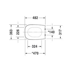 Duravit D-Code WC-Sitz Weiß HG 362x55x478mm mit Absenkauto. Sitzgarnitur ab. vorne ... DURAVIT-0062090096 4021534569319 (Abb. 1)