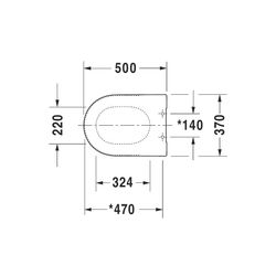 Duravit WC-Sitz, Weiß Hochglanz 370x37x500mm, ohne Absenkautomatik, Edelstahl-Schar... DURAVIT-0063320000 4021534634314 (Abb. 1)
