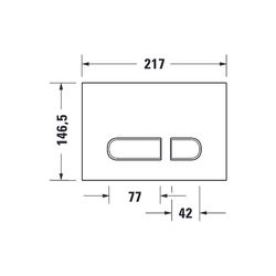Duravit DuraSystem A1 Betätigungsplatte mechanisch für WC Dual Flush Aufgesetzt/F... DURAVIT-WD5001031000 4063382317117 (Abb. 1)