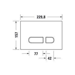 Duravit DuraSystem A1 Betätigungsplatte mechanisch für WC Dual Flush Aufgesetzt, ... DURAVIT-WD5002012000 4053424507316 (Abb. 1)