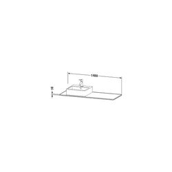 Duravit XSquare Konsole 550x1400x16mm, Mattweiß, ohne Konsolenträger, 1 Ausschnitt... DURAVIT-XS060GL1818 4053424567563 (Abb. 1)