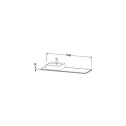 Duravit XSquare Massivholzkonsole 550x1600x20mm, 1 Ausschnitt/Waschplatz, Amerikan... DURAVIT-XS061HR7777 4053424569819 (Abb. 1)