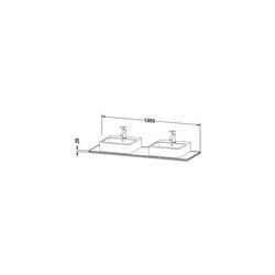 Duravit XSquare Massivholzkonsole 550x1600x20mm, 2 Ausschnitte/Waschplätze, Amerik... DURAVIT-XS064HB7777 4053424569833 (Abb. 1)