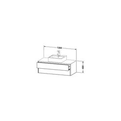 Duravit XSquare Konsolenwaschtischunterbau wandhäng. 548x1200x400mm, ohne KSP Matt... DURAVIT-XS491201818 4053424559032 (Abb. 1)