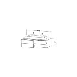 Duravit XSquare Konsolenwaschtischunterbau wandhäng. 548x1400x400mm Eiche Mattschw... DURAVIT-XS4915M1616 4063382138316 (Abb. 1)