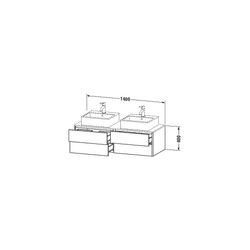 Duravit XSquare Konsolenwaschtischunterbau wandhäng. 548x1400x400mm B, Weiß Seiden... DURAVIT-XS4916B3636 4053424560526 (Abb. 1)