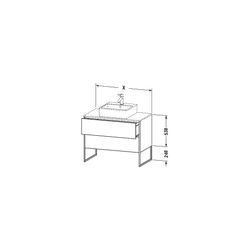 Duravit XSquare Konsolenwaschtischunterbau bodenstehend 548x800x778mm ohne KSP Gra... DURAVIT-XS492004949 4053424561226 (Abb. 1)
