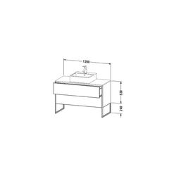 Duravit XSquare Konsolenwaschtischunterbau bodenstehend 548x1200x778mm ohne KSP Ma... DURAVIT-XS492201818 4053424565088 (Abb. 1)