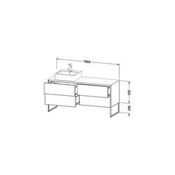 Duravit XSquare Konsolenwaschtischunterbau bodenstehend 548x1600x778mm L, ohne KSP... DURAVIT-XS4924L9191 4053424563039 (Abb. 1)