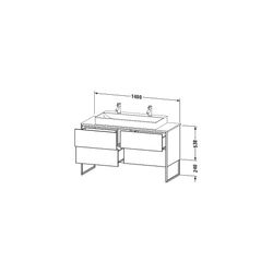 Duravit XSquare Konsolenwaschtischunterbau bodens. 548x1400x778mm ohne KSP Weiß Se... DURAVIT-XS4925M3636 4053424566191 (Abb. 1)