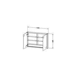Duravit XSquare Spiegelschrank Wandmontage 155x1200x800mm, Taupe, 2 Türen L/R,... DURAVIT-XS7114083830000 4067116063509 (Abb. 1)