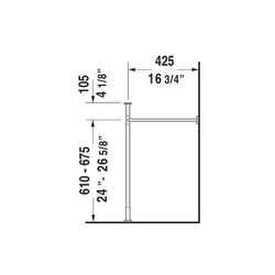 Duravit Vero Metallkonsole 425x625x715-780mm, für 045470, Chrom poliert, Höhenverst... DURAVIT-0030751000 4021534786716 (Abb. 1)