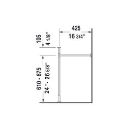 Duravit Vero Metallkonsole 425x625x715-780mm, für 045470, Chrom poliert, Höhenverst... DURAVIT-0030751000 4021534786716 (Abb. 1)