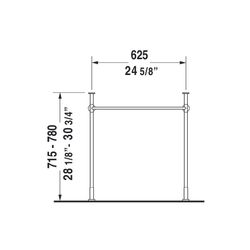 Duravit Vero Metallkonsole 425x625x715-780mm, für 045470, Chrom poliert, Höhenverst... DURAVIT-0030751000 4021534786716 (Abb. 1)