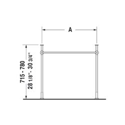 Duravit Vero Metallkonsole 425x625x715-780mm, für 045470, Chrom poliert, Höhenverst... DURAVIT-0030751000 4021534786716 (Abb. 1)