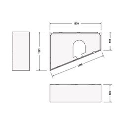 Duravit Paiova Badewannenträger 1270x1670x570mm, Trapezförmig, gerade Seitenwa... DURAVIT-791420000000000 4021534534355 (Abb. 1)
