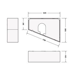 Duravit Paiova Badewannenträger 1270x1670x570mm, Trapezförmig, gerade Seitenwa... DURAVIT-791421000000000 4021534534362 (Abb. 1)