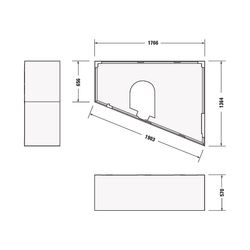 Duravit Paiova Badewannenträger 1370x1770x570mm, Trapezförmig, gerade Seitenwa... DURAVIT-791423000000000 4021534534386 (Abb. 1)