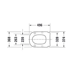 Duravit D-Code WC-Sitzring, Weiß glänzend, 368x42x496mm verlängert, Winkelpuffer, d... DURAVIT-0060910000 4021534949234 (Abb. 1)