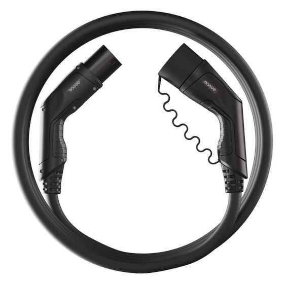 Easee Ladekabel Typ 2, 7,5 m, 3-phasig, 32 A, 22 kW für Wallbox & Elektroauto, schwarz, 90201