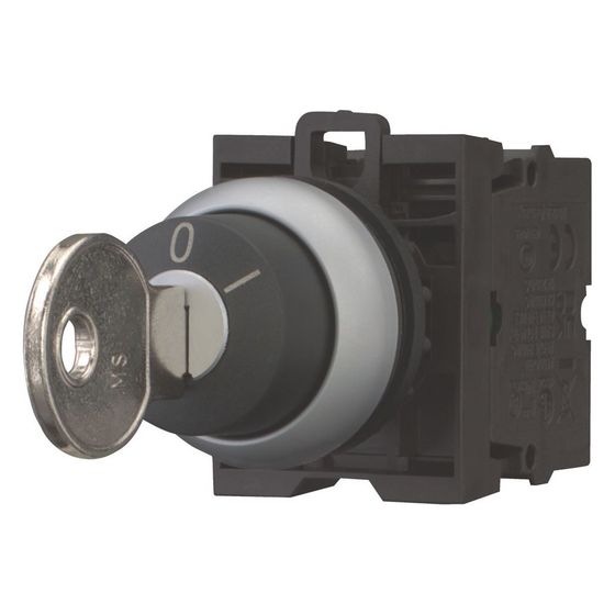 Eaton Schlüsseltaste M22 M22-WRS/K11, 22,5mm, 2 Stellungen, 1 Ö/1 S, Kunststoff, Titan