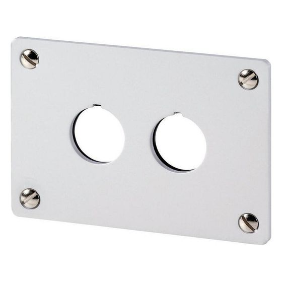Eaton Einbauplatte M22 M22-E2, 2 Einbaustellen, 72x105x3mm, Aluminium, Grau, 216543