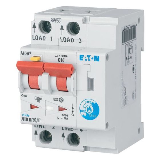 Eaton Brandschutzschalter AFDD+ AFDD-10/2/B/003-A, 2-polig, 10A, 30mA, Typ A