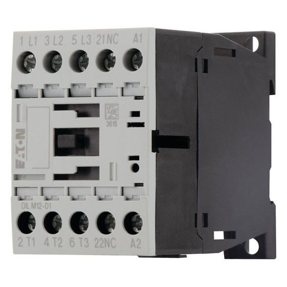Eaton Leistungsschütz DILM DILM12-01(24VDC), 3-polig 5,5kW, 1 Öffner, 24V DC, Schraubklemmen
