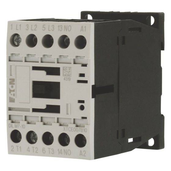Eaton Leistungsschütz DILM DILM7-10(24VDC), 3-polig, 3kW, 24V DC, Schraubklemmen