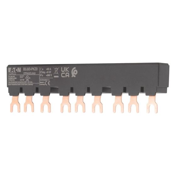 Eaton Drehstromschienenblock B3 B3.0/3-PKZ0, 3-polig, 135mm, Schwarz
