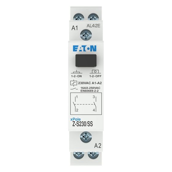 Eaton Stromstoßschalter Z-S230/SS, 230V 16A 2S, 70x17,5x80mm