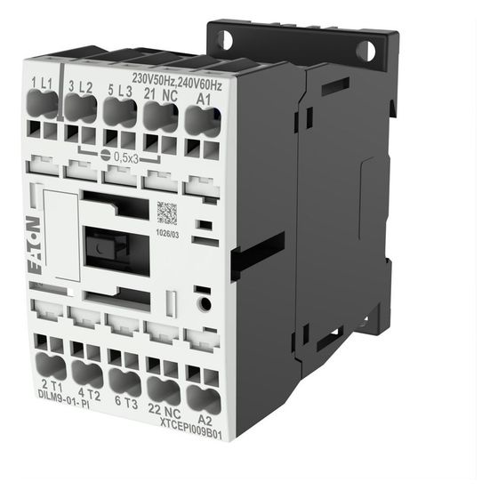 Eaton Leistungsschütz DILM9-01, 4kW, 3-polig, 230V, 1 Ö, Push-in-Klemmen, 68x45x75mm