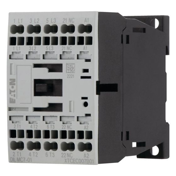 Eaton Leistungsschütz DILM DILMC7-01(24VDC), 3-polig, 3kW, 24V DC, Federzugklemmen