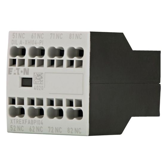 Eaton Hilfsschalterbaustein DILA DILA-XHI04-PI, 4-polig, 4 Ö, Push-in-Klemmen, Frontbefestigung