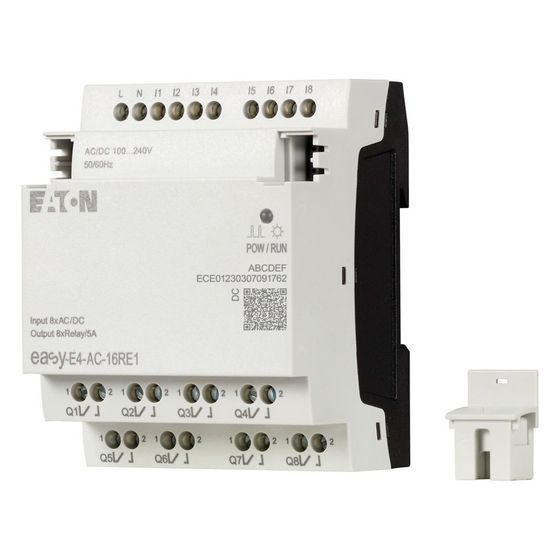 Eaton Ein-/Ausgangserweiterung easyE4 EASY-E4-AC-16RE1, 8 digitale Eingänge, 8 Relaisausgänge, Schraubklemme