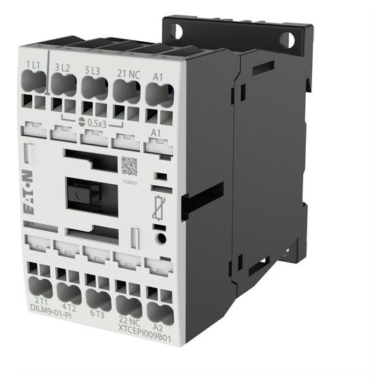Eaton Leistungsschütz DILM DILM9-01(24VDC)-PI, 3-polig 4kW, 24V DC, Push-in-Klemmen
