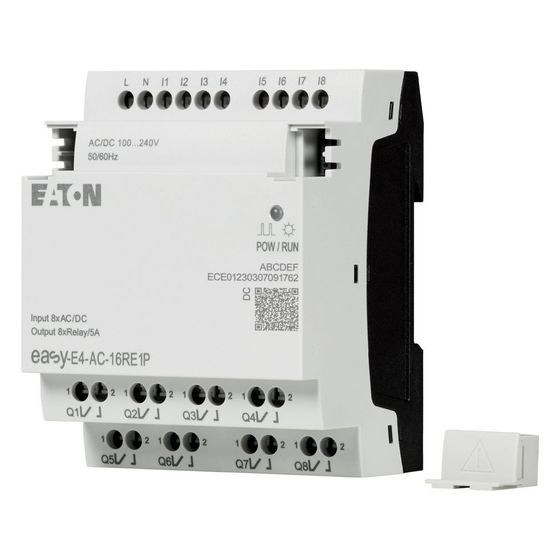 Eaton Ein-/Ausgangserweiterung easyE4 EASY-E4-AC-16RE1P, 8 Digitaleingänge 8 Relaisausgänge, 90x72x58mm