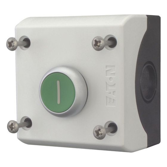 Eaton Drucktaster RMQ-Titan M22-D-G-X1/KC11/I, 1 Schließer 1 Öffner, Kunststoff, Grün