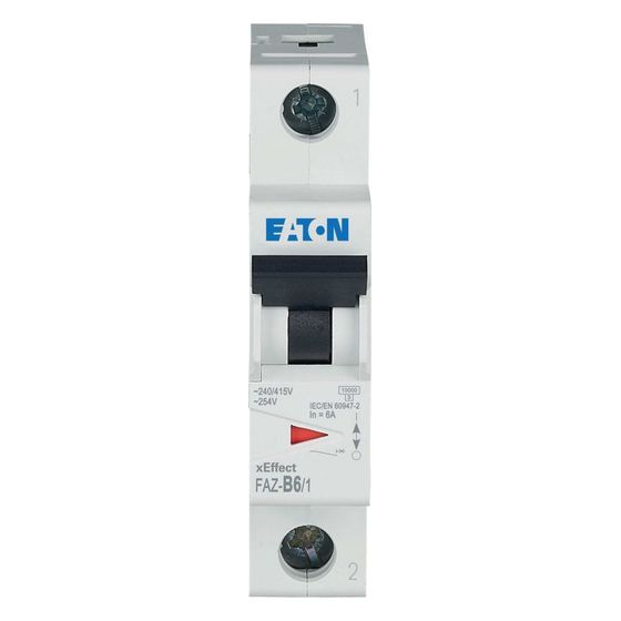 Eaton Leitungsschutzschalter xEffect FAZ-B6/1, 6 A, 1-polig, Charakteristik B, 10 kA