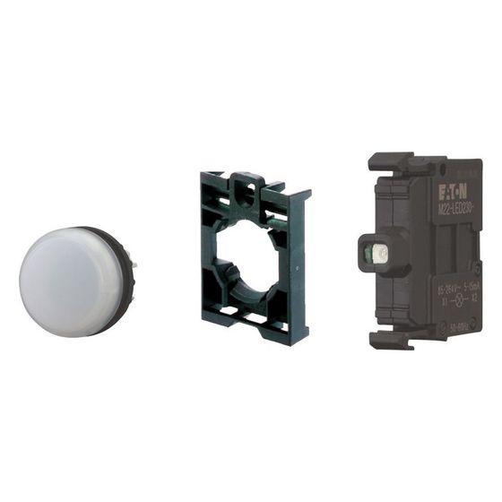 Eaton Leuchtmelder M22 M22-L-W-LED230-BVP, 22,5mm Lochdurchmesser, Weiß, Chrom
