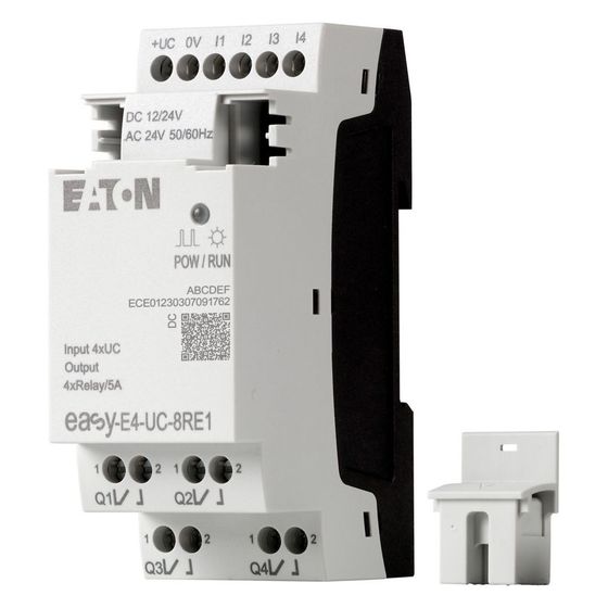 Eaton Ein-/Ausgangserweiterung easyE4 EASY-E4-UC-8RE1, 4 digitale Eingänge, 4 Relaisausgänge, Schraubklemme