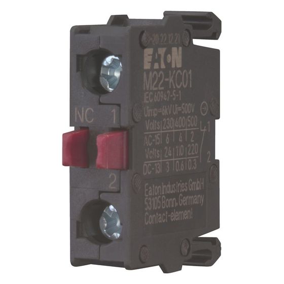 Eaton Kontaktelement M22 M22-KC01, 1 Ö, Bodenbefestigung, Schraubanschluss