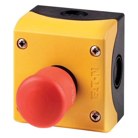 Eaton Not-Halt-Drucktaster RMQ-Titan M22-PV/KC02/IY Pilzform, 38mm 2 Öffner, Kunststoff, Gelb/Rot