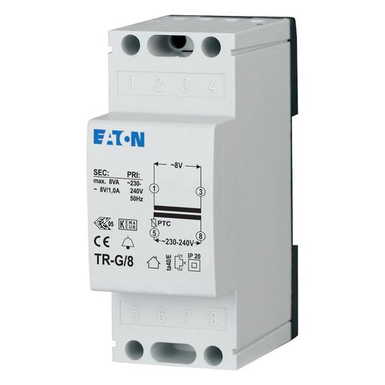 Eaton Klingeltransformator TR-G/8, 230V, 8V, 1A, 90x36x55mm