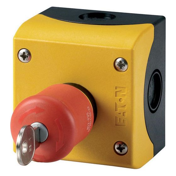 Eaton Not-Halt-Taster M22 M22-PVS/KC11/IY, 38mm, Kunststoff, Gelb/Rot